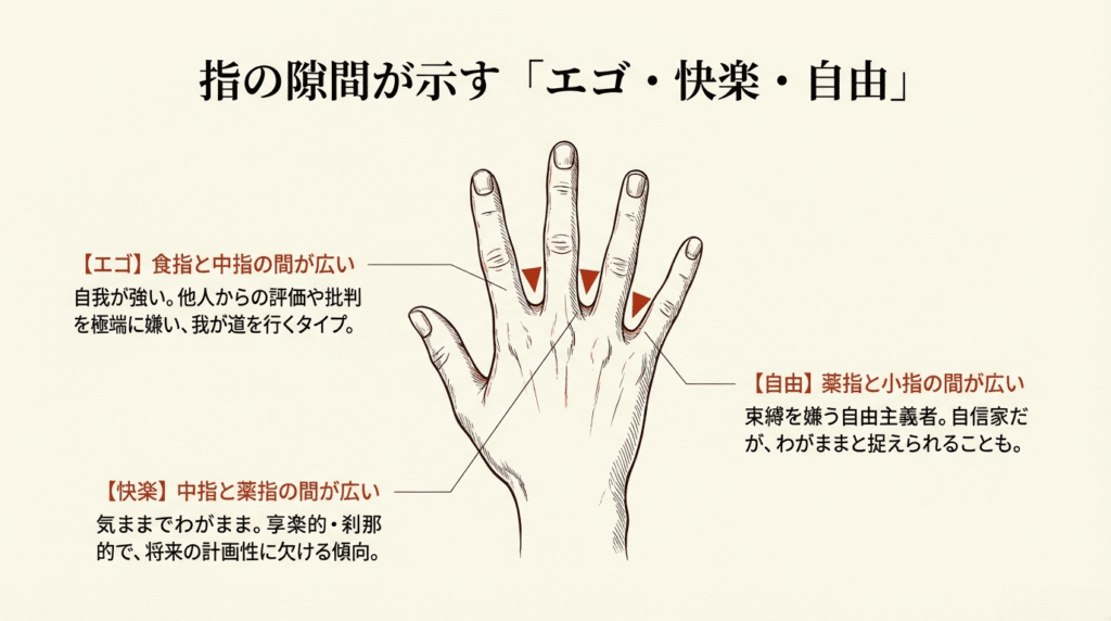 指の間隔による性格の見方