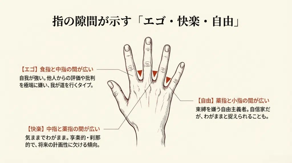 指の間隔による性格の見方