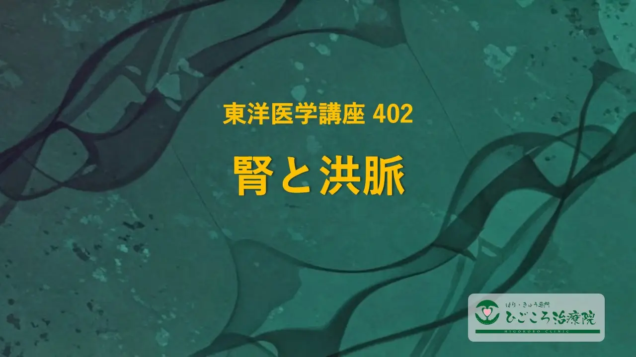 東洋医学講座 402 腎と洪脈