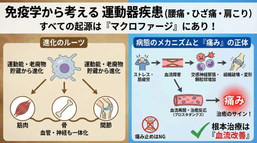 免疫学から考える腰痛、ひざ関節痛、肩こり