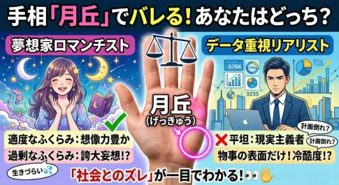 【手相の見方】手首の上のふくらみ「月丘」の意味とは？直感力と芸術センスのサイン