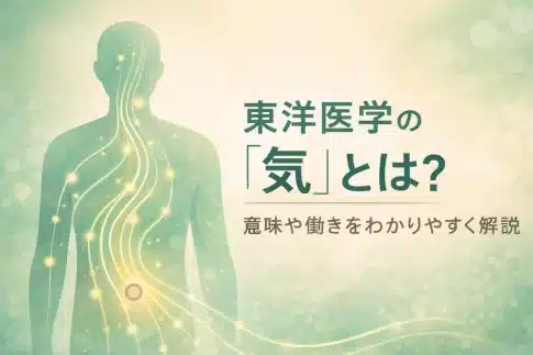 東洋医学の「気」の流れと身体のエネルギーを表したイメージ図